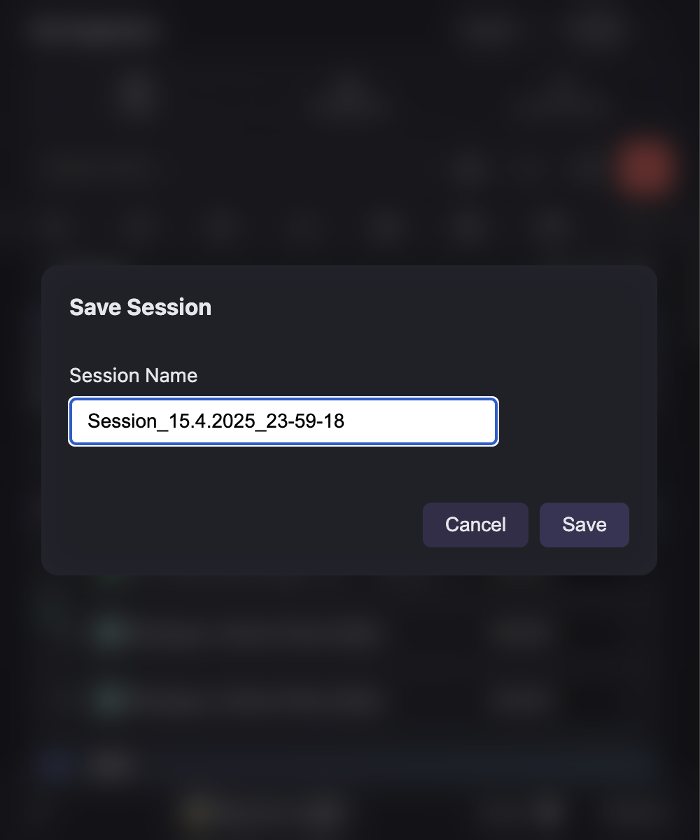 Tab Organizer save current session dialog